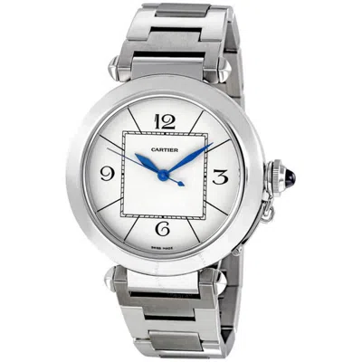 Cartier Pasha Automatic Silver Dial Men's Watch W31072m7 In Blue / Silver
