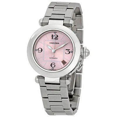 Cartier Pasha De  Pink Dial Unisex Watch W31075m7 In Pink/silver Tone