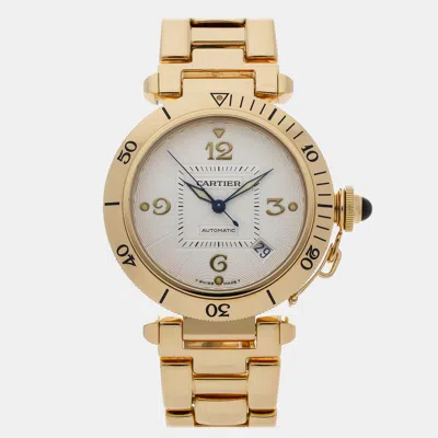 Pre-owned Cartier Pasha Men's Watch 38 Mm In Silver