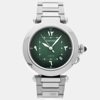 Pre-owned Cartier Pasha Wspa0022 In Green