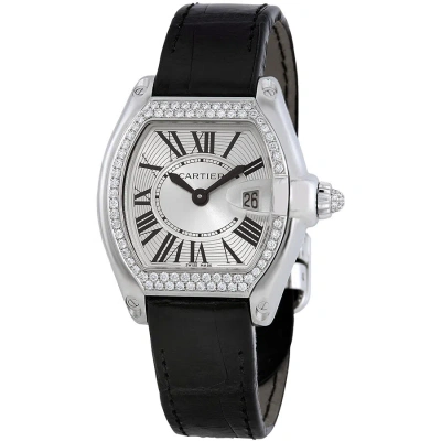 Cartier Roadster Diamond Silver Dial Ladies Watch We500260 In Black / Gold / Silver / White