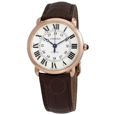 Cartier Ronde Louis Automatic Silver Dial Unisex Watch Wgrn0006 In Blue / Brown / Gold / Rose / Rose Gold / Silver