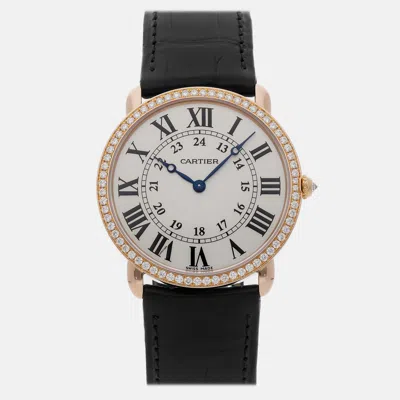 Pre-owned Cartier Ronde Wr000651 In White
