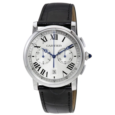 Cartier Rotonde  Automatic Chronograph Men's Watch Wsro0002 In Black / Blue / Silver / Skeleton