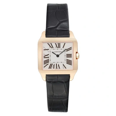 Cartier Santos Dumont Silver Dial Ladies Watch W2009251 In Black / Gold / Gold Tone / Rose / Rose Gold / Rose Gold Tone / Silver