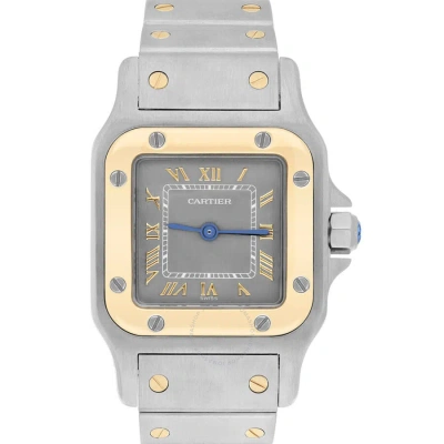 Cartier Santos Quartz Grey Dial Ladies Watch 1567 In Gold / Gold Tone / Grey / Yellow