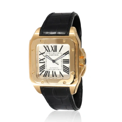Cartier Santos Silver Dial Men's Watch W20071y1 In Black / Gold / Silver / Yellow