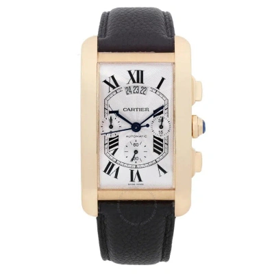 Cartier Tank Americaine Chronograph Silver Dial Men's Watch W2609356 In Black / Gold / Gold Tone / Rose / Rose Gold / Rose Gold Tone / Silver