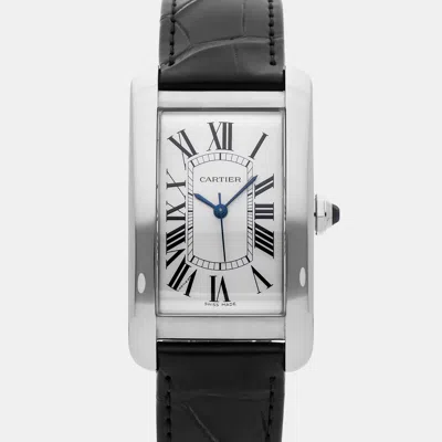 Pre-owned Cartier Tank Américaine Large Automatic Silver Stainless Steel Men's Wristwatch 45 Mm