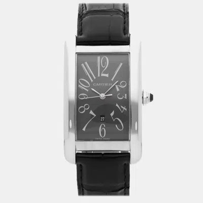 Pre-owned Cartier Tank Americaine Large W2605229 26x45mm In Grey
