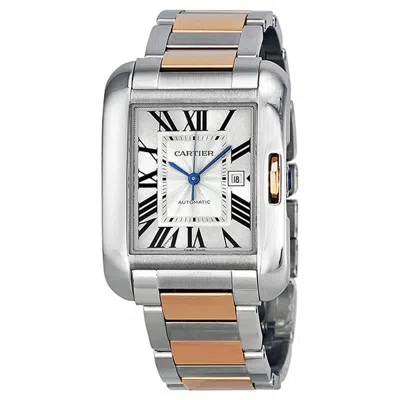Cartier Tank Anglaise Large Automatic Rose Gold And Steel Ladies Watch W5310037 In Gold / Gold Tone / Rose / Rose Gold / Rose Gold Tone / Silver