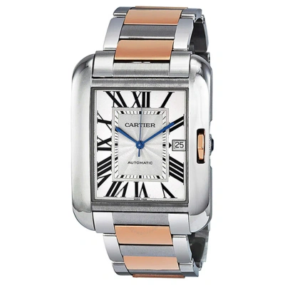 Cartier Tank Anglaise Silver Dial Men's Watch W5310006 In Blue / Gold / Rose / Rose Gold / Silver / Skeleton