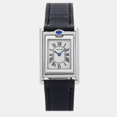 Pre-owned Cartier Tank Basculante Small W1011158 25x22mm In Silver