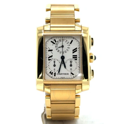 Cartier Tank Francaise Chronograph Quartz Silver Dial Men's Watch W50005r2 In Gold