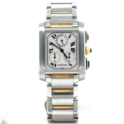 Cartier Tank Francaise Chronograph Quartz Silver Dial Men's Watch W51004q4 In Metallic