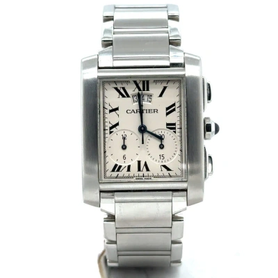 Cartier Tank Francaise Chronograph Quartz Silver Dial Men's Watch W51024q3 In Metallic