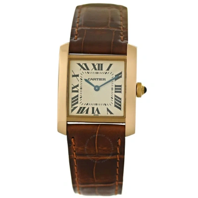 Cartier Tank Francaise Quartz White Dial Ladies Watch 1821 In Brown / Gold / Gold Tone / White / Yellow