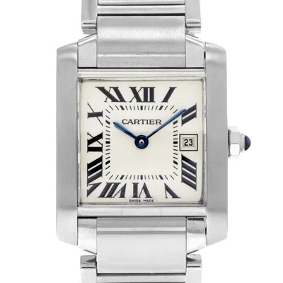 Cartier Tank Francaise Quartz White Dial Ladies Watch 2465 In Metallic