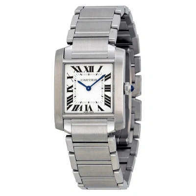 Cartier Tank Francaise Silver Dial Ladies Watch Wsta0005 In Blue / Silver