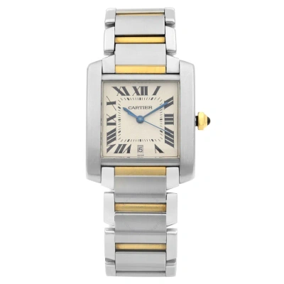 Cartier Tank Francaise Automatic Men's Watch W51005q4 In Blue / Gold / Silver / Yellow