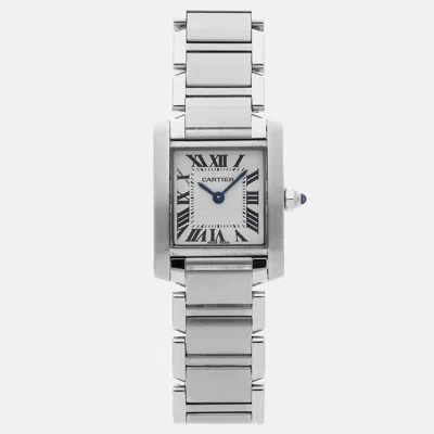Pre-owned Cartier Tank Francaise Small Model W51008q3 Quartz Stainless Steel 25 Mm In Silver