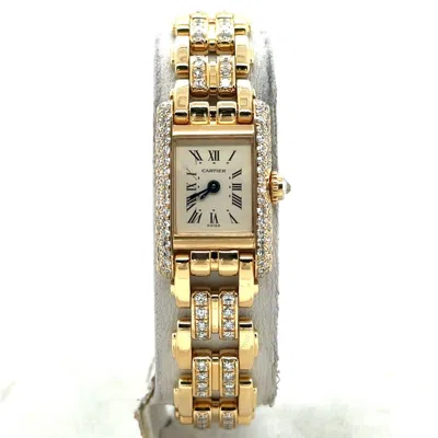 Cartier Tank Louis Quartz Diamond Ladies Watch 828003 In Gold