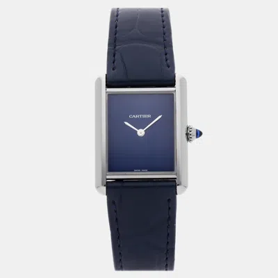 Pre-owned Cartier Tank Must Wsta0055 In Blue
