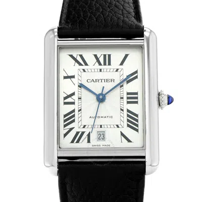 Cartier Tank Must Xl Automatic White Dial Men's Watch 4324 In Blue