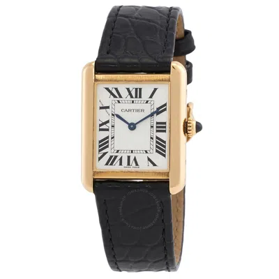 Cartier Tank Solo Quartz Silver Dial Ladies Watch W5200024 In Brown / Gold / Gold Tone / Silver / Yellow