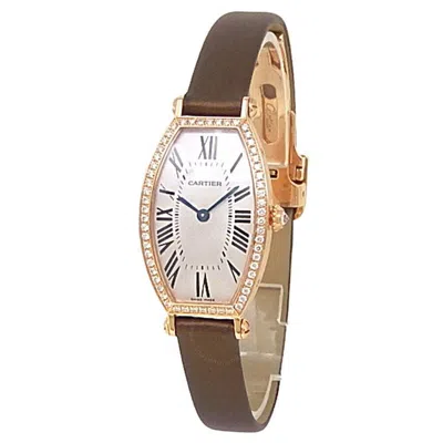Cartier Tonneau Hand Wind Diamond Silver Dial Ladies Watch We400331 In Blue / Brown / Gold / Gold Tone / Rose / Rose Gold / Rose Gold Tone / Silver