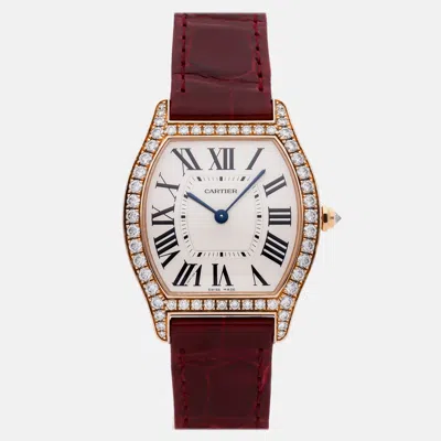Pre-owned Cartier Tortue Wa501008 In Silver