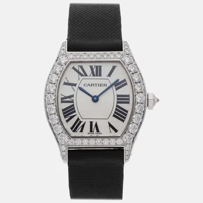 Pre-owned Cartier Tortue Wa507231 28 X 34 Mm In Silver