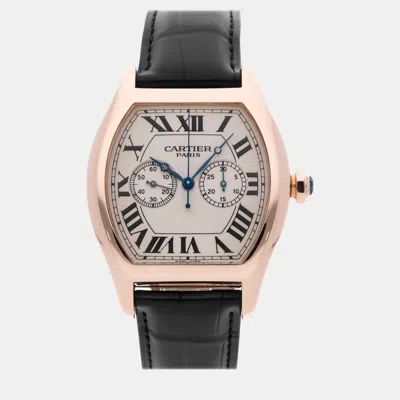 Pre-owned Cartier Tortue Xl Monopusher Chronograph W1547451 In Silver