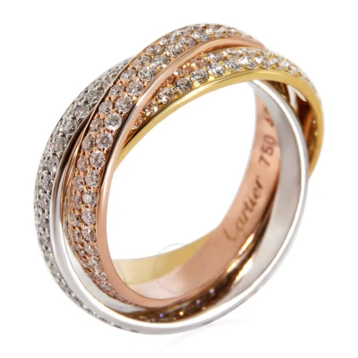 Cartier Trinity Diamond Ring In 18k 3 Tone Gold 1.35 Ctw In Tri-color