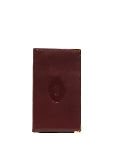 Pre-owned Cartier  Logo-embossed Bi-fold Wallet In Red