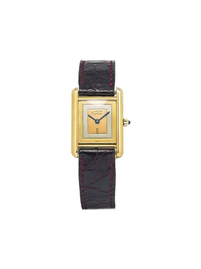 Pre-owned Cartier  Must De Tank 21mm In Gold