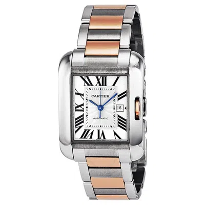 Cartier Tank Anglaise Automatic Silver Dial Watch W5310007 In Gold / Gold Tone / Rose / Rose Gold / Rose Gold Tone / Silver