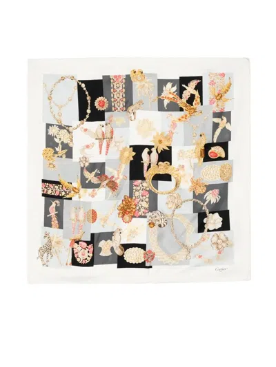 Pre-owned Cartier  Precious Printed Silk Scarf In Multicolour