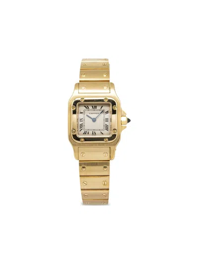 Pre-owned Cartier  Santos 24mm In White