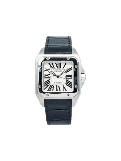 Pre-owned Cartier  Santos 38mm In White