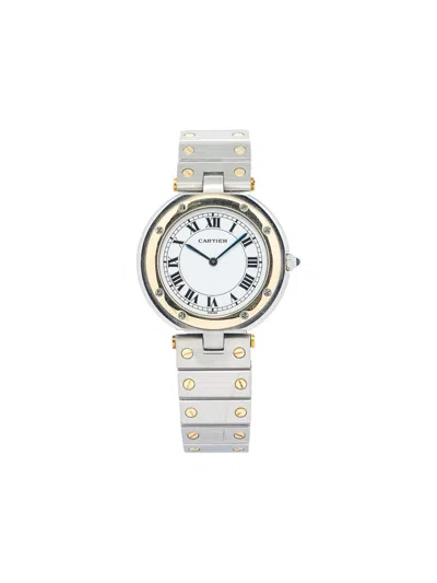 Pre-owned Cartier Santos De  32mm In White