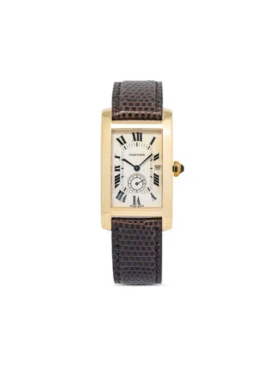 Pre-owned Cartier  Tank Americaine 24mm In White