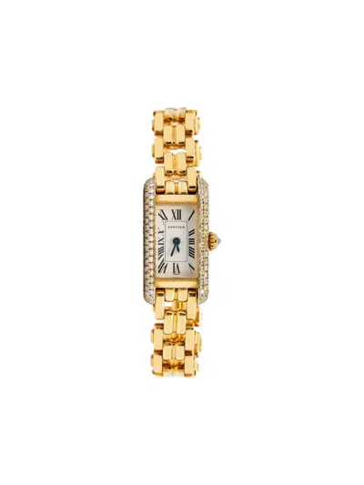 Pre-owned Cartier  Tank Américaine 28mm In White