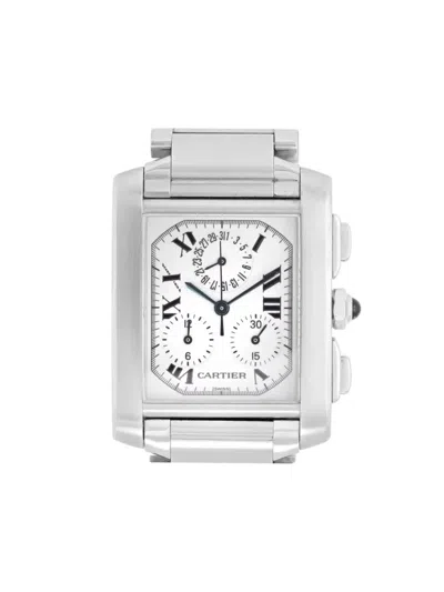 Pre-owned Cartier  Tank Francaise 28mm In White