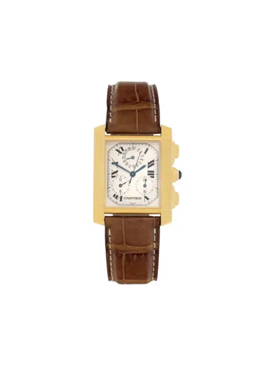 Pre-owned Cartier  Tank Francaise 28mm In White