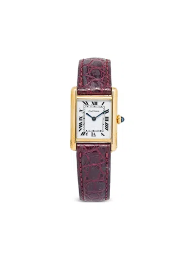 Pre-owned Cartier  Tank Louis 21mm In White
