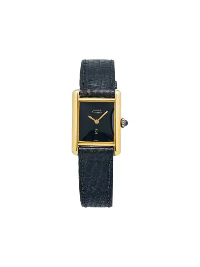 Pre-owned Cartier  Tank Louis 23mm In Black