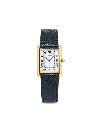 Pre-owned Cartier  Tank Louis 23mm In White