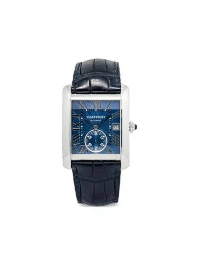 Pre-owned Cartier  Tank Mc 34mm In Blue