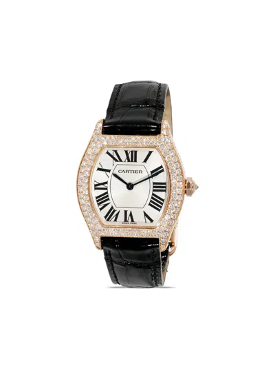 Pre-owned Cartier  Tortue 28mm In White